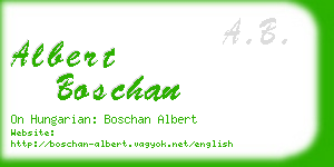 albert boschan business card